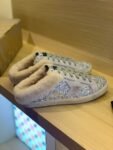 Golden Goose Deluxe Brand Super-Star Grey Star Silver Flake Wool Slippers
