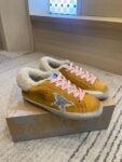 Golden Goose Deluxe Brand Super-Star Silver Star Yellow Velvet