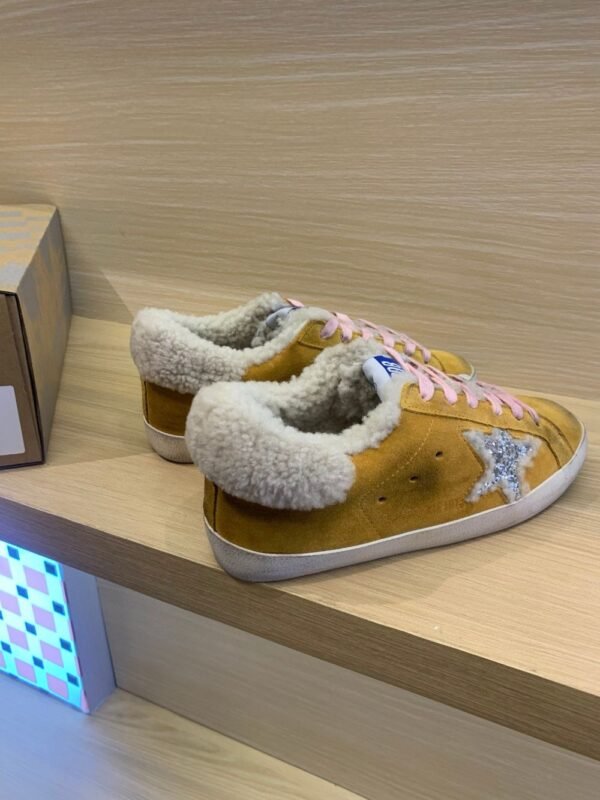 Golden Goose Deluxe Brand Super-Star Silver Star Yellow Velvet