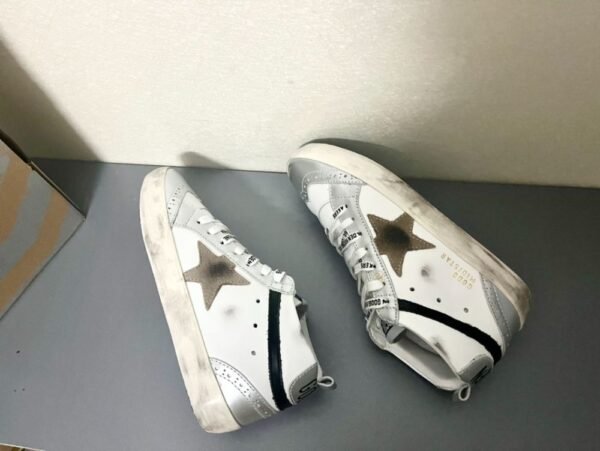 Golden Goose Deluxe Brand Mid-STAR Silver-tailed Brown Star