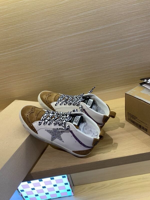 Golden Goose Deluxe Brand Mid-STAR Silver Star Brown Tail