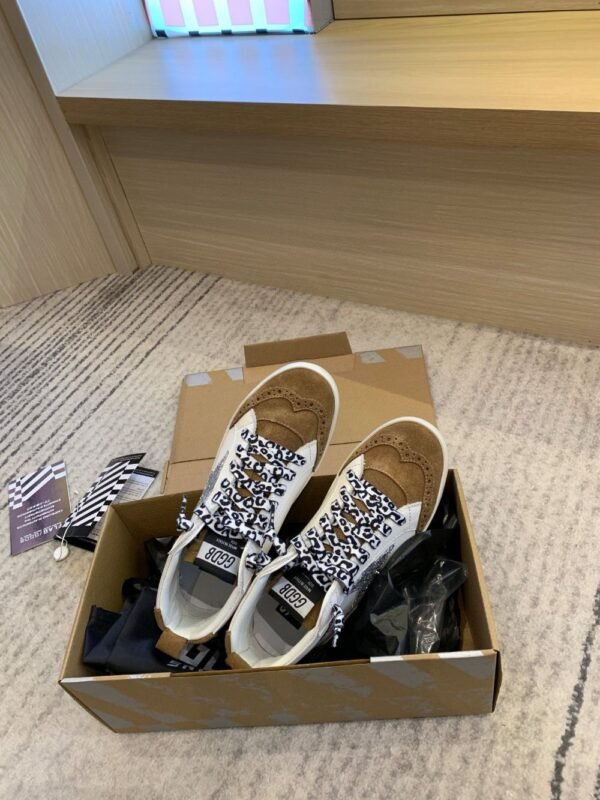 Golden Goose Deluxe Brand Mid-STAR Silver Star Brown Tail