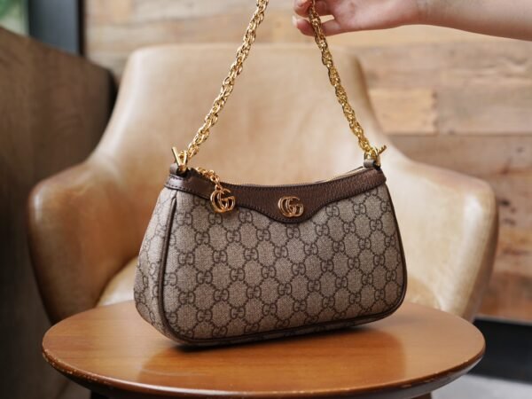 Gucci bag Ophidia mini textured leather-trimmed printed coated-canvas shoulder bag