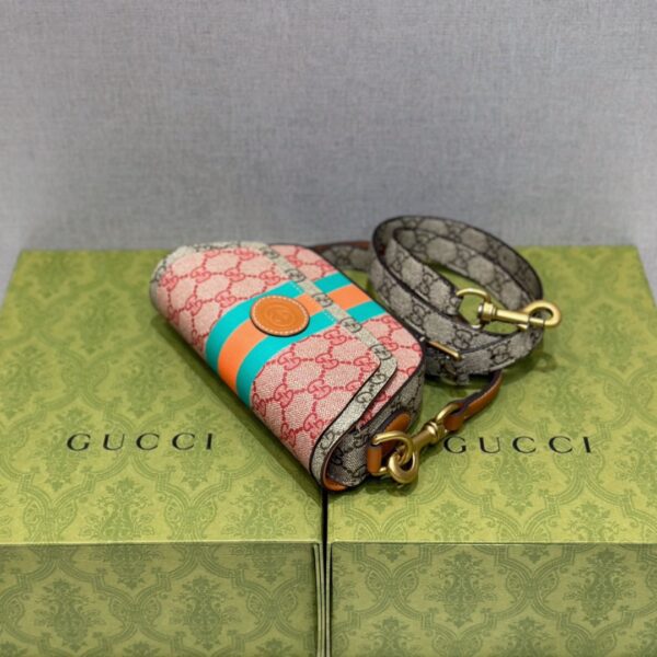 Gucci bag GG Mini Leather-Trimmed Monogrammed Coated-Canvas 723762