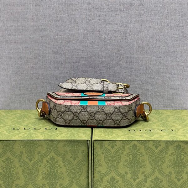 Gucci bag GG Mini Leather-Trimmed Monogrammed Coated-Canvas 723762