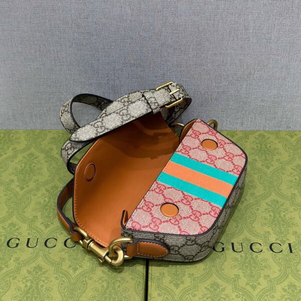 Gucci bag GG Mini Leather-Trimmed Monogrammed Coated-Canvas 723762