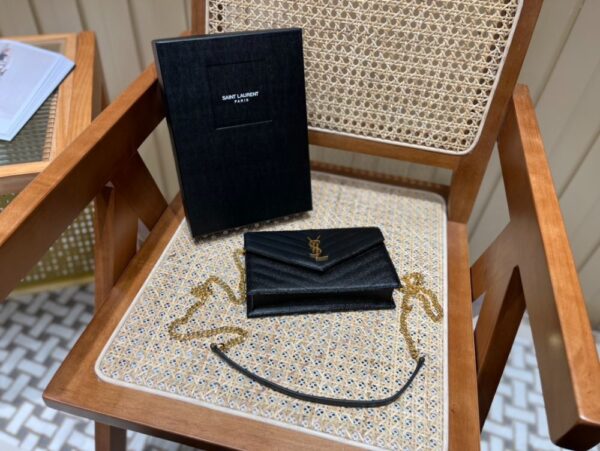YSL Bag Woc 393953 19x11.5x4cm Black Gold