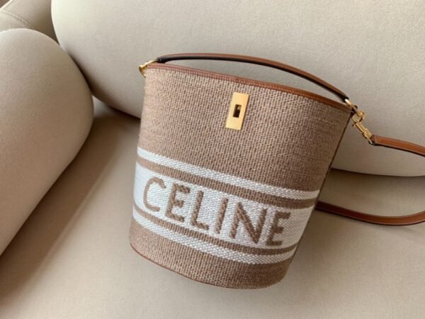Celine Bag BUCKET 16 Linen Jacquard