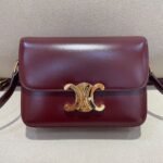 Celine Bag Triomphe Teen 666S 18.5cm Wine Red