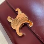 Celine Bag Triomphe Teen 666S 18.5cm Wine Red