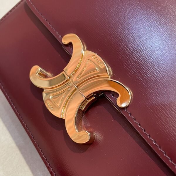 Celine Bag Triomphe Teen 666S 18.5cm Wine Red