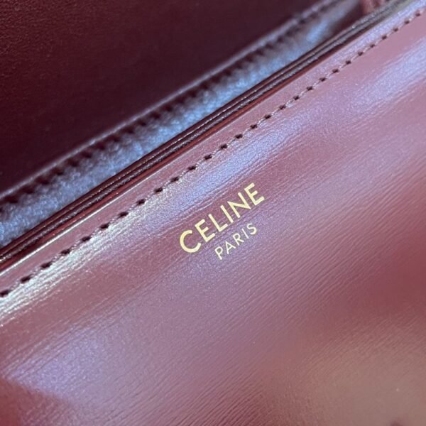 Celine Bag Triomphe Teen 666S 18.5cm Wine Red