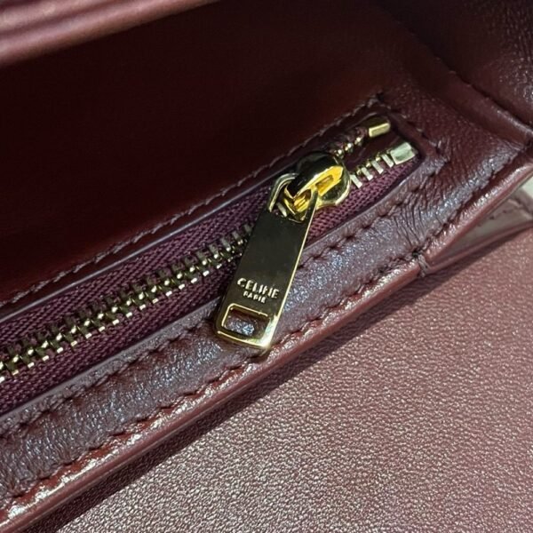 Celine Bag Triomphe Teen 666S 18.5cm Wine Red
