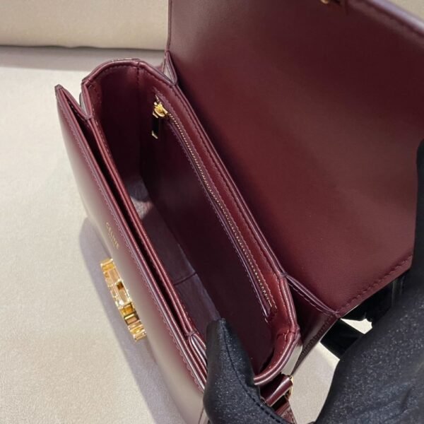 Celine Bag Triomphe Teen 666S 18.5cm Wine Red