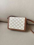 Celine Bag Triomphe Teen 666S 18.5cm White Old Brown
