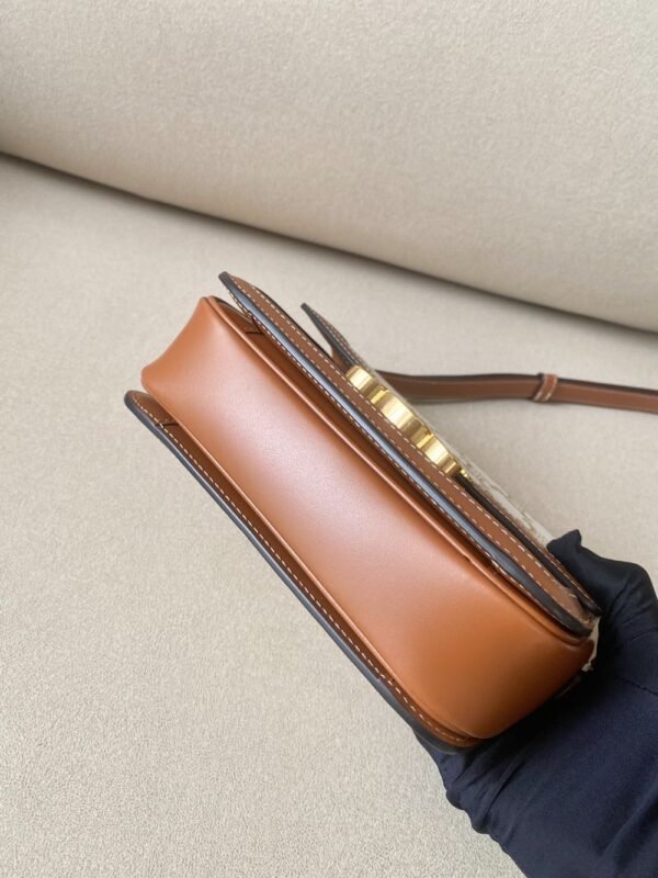 Celine Bag Triomphe Teen 666S 18.5cm White Old Brown