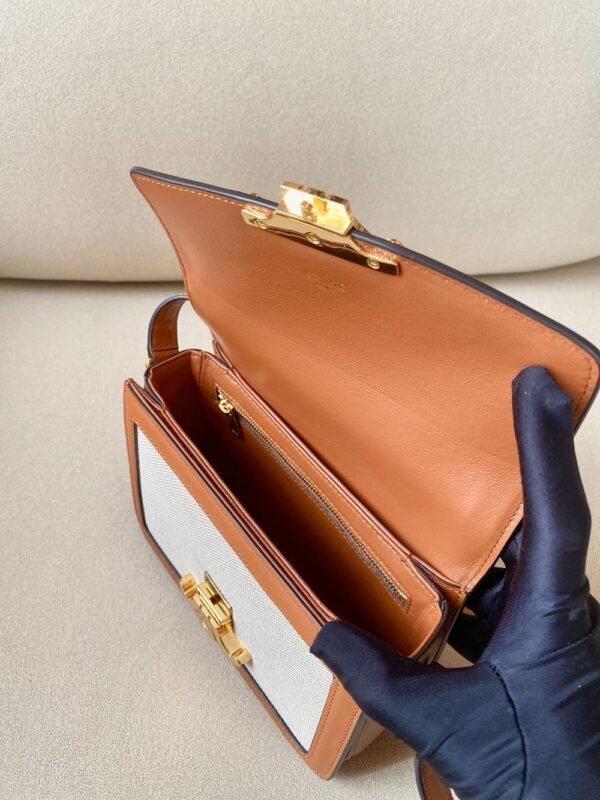 Celine Bag Triomphe Teen 666S 18.5cm Yellow Brown
