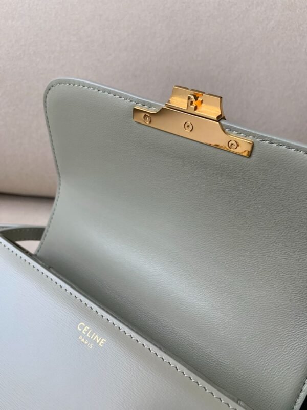 Celine Bag Triomphe Teen  666S 18.5cm Grey Green