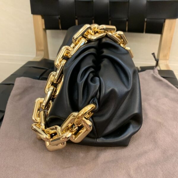 Bottega Veneta The Chain Pouch Black Gold 620230