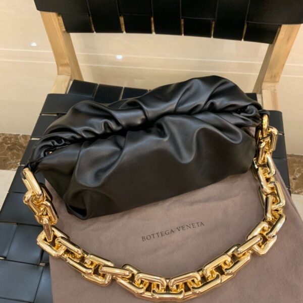 Bottega Veneta The Chain Pouch Black Gold 620230