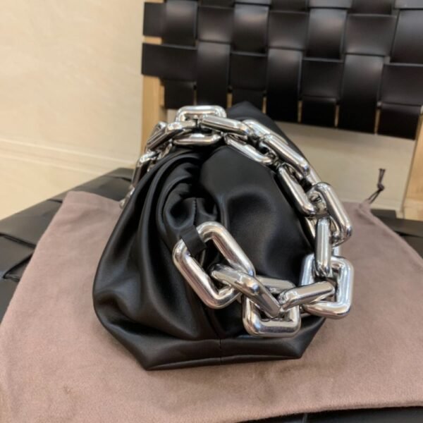Bottega Veneta The Chain Pouch Black Silver 620230