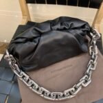 Bottega Veneta The Chain Pouch Black Silver 620230