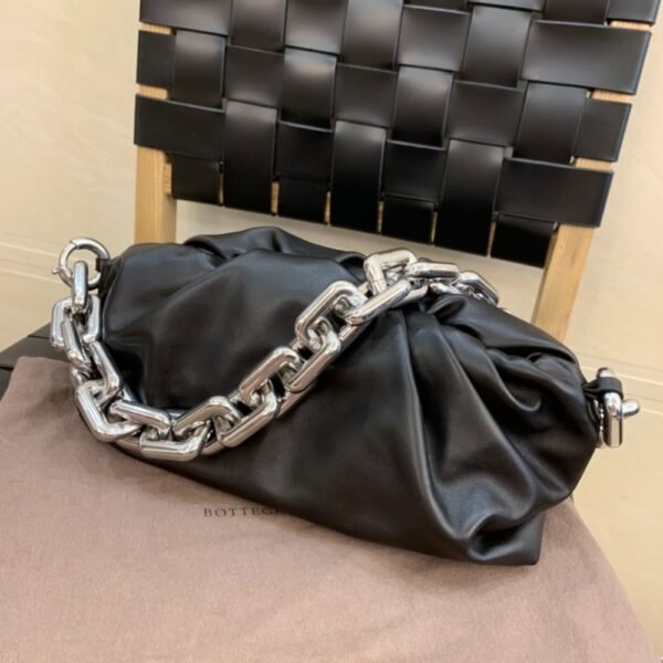 Bottega Veneta The Chain Pouch Black Silver 620230