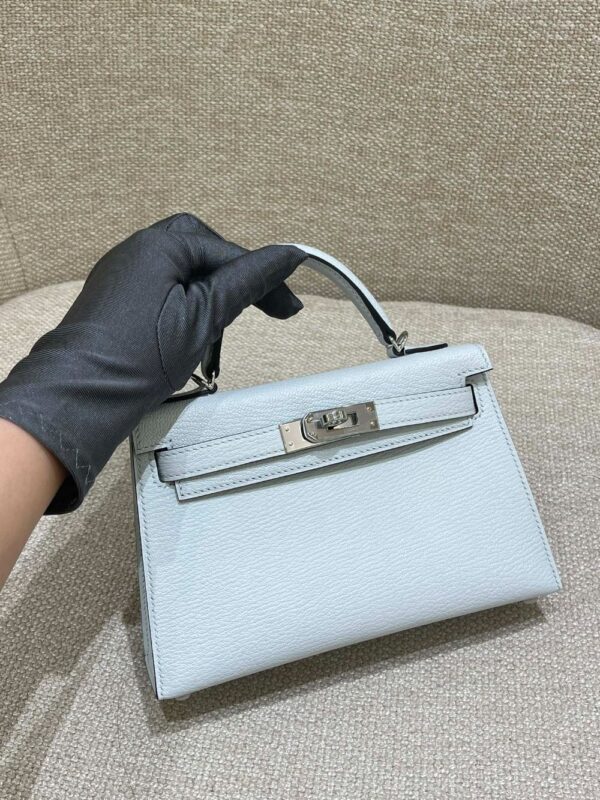 Hermes Bag Kelly mini  19cm*12cm*5.5cm Light Blue
