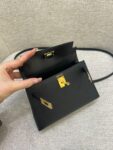 Hermes Bag Kelly Mini  Black Gold 19cm*12cm*5.5cm