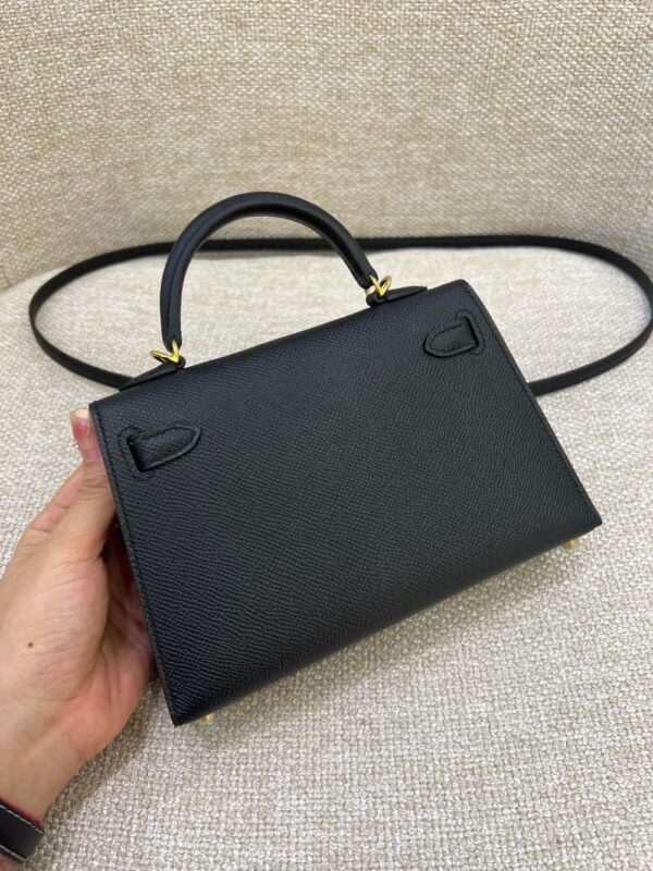Hermes Bag Kelly Mini  Black Gold 19cm*12cm*5.5cm
