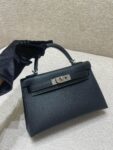 Hermes Bag Kelly Mini  Black 19cm*12cm*5.5cm