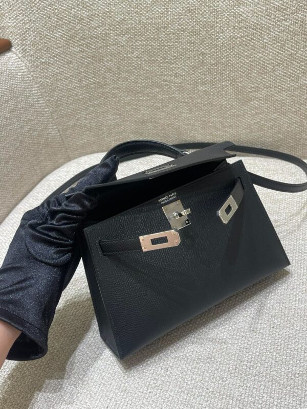 Hermes Bag Kelly Mini  Black 19cm*12cm*5.5cm