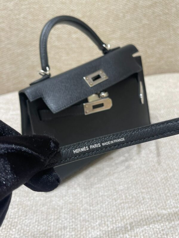 Hermes Bag Kelly Mini  Black 19cm*12cm*5.5cm