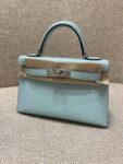Hermes Bag Kelly mini  Blue 19cm*12cm*5.5cm
