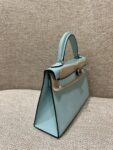Hermes Bag Kelly mini  Blue 19cm*12cm*5.5cm