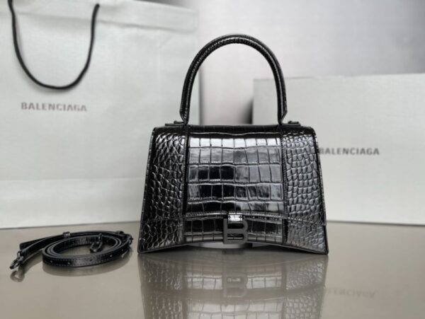 Balenciaga Bag Hourglass Plain Weave Black