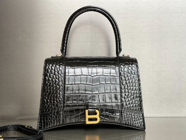 Balenciaga Bag Hourglass Plain Weave Black Gold