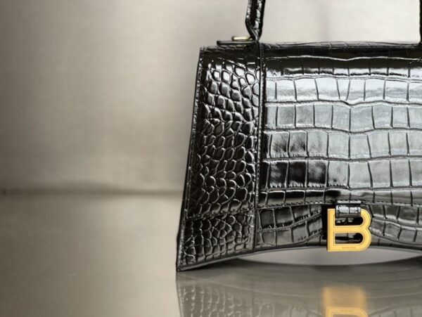 Balenciaga Bag Hourglass Plain Weave Black Gold