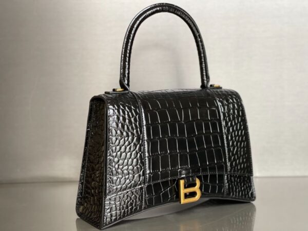 Balenciaga Bag Hourglass Plain Weave Black Gold