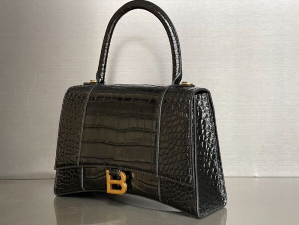 Balenciaga Bag Hourglass Plain Weave Black Gold