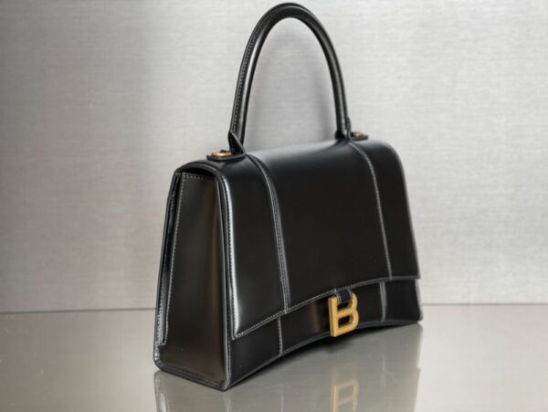 Balenciaga Bag Hourglass Crocodile Pattern Black