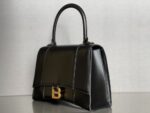 Balenciaga Bag Hourglass Crocodile Pattern Black