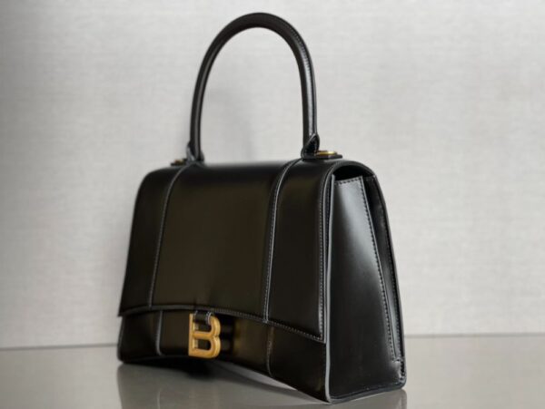 Balenciaga Bag Hourglass Crocodile Pattern Black