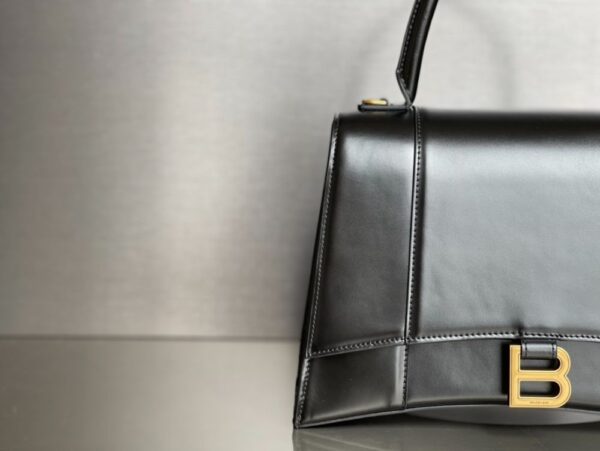 Balenciaga Bag Hourglass Crocodile Pattern Black