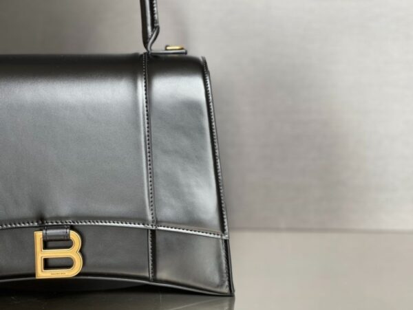 Balenciaga Bag Hourglass Crocodile Pattern Black