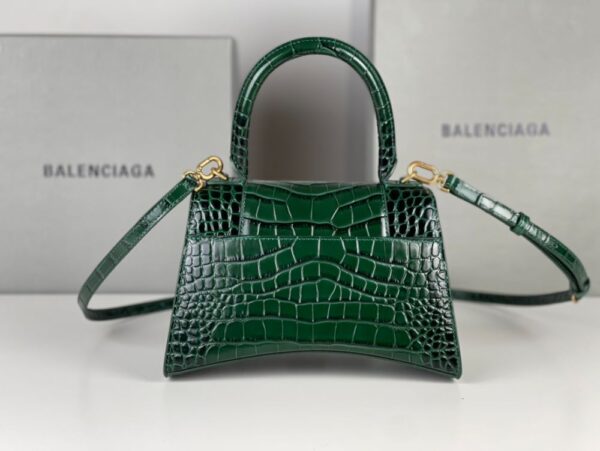 Balenciaga Bag Hourglass Crocodile Pattern  Green