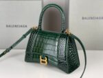 Balenciaga Bag Hourglass Crocodile Pattern  Green
