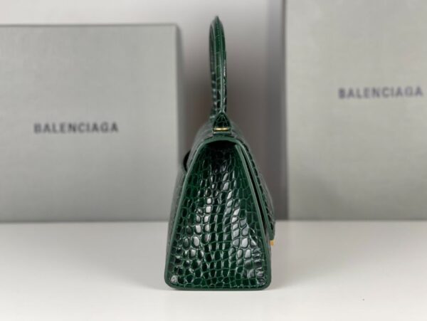 Balenciaga Bag Hourglass Crocodile Pattern  Green