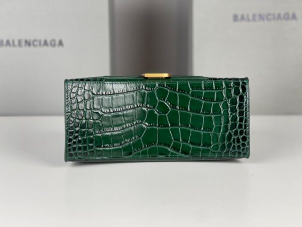 Balenciaga Bag Hourglass Crocodile Pattern  Green