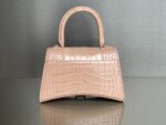 Balenciaga Bag Hourglass Crocodile Pattern  Pink